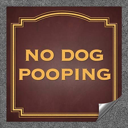 CGSignLab | Nema pasa Pooping -Classic Brown Teška industrijska samoljepljiva aluminijska zidna zidna naljepnica | 36 x36