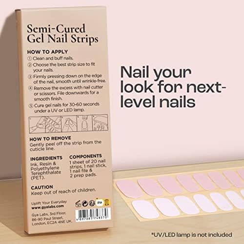 Gya Labs set naljepnica za nokte-dugotrajni nokti za žene - Polusušene gel trake za nokte - naljepnice za nokte za Nail Art Kit / sezonske pahulje & Classic Nude