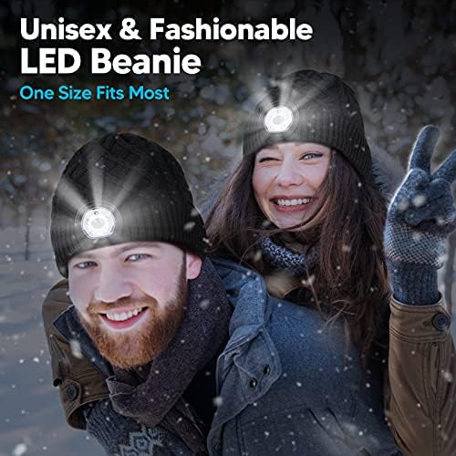 WINCHY Unisex led kapa sa laganim božićnim čarapama za muškarce i žene crne boje