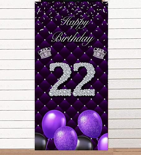 Sretan 10. rođendan ljubičasta Banner Pozadina Pozadina Photo Booth rekvizite baloni Srebrna kruna tema dekor za djevojku deset godina