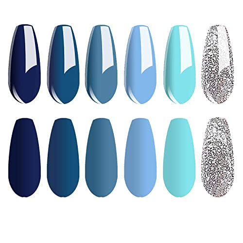 Vishine Blue tirkizna tamnoplavi gel za nokte Setovi Glitter gel za lakiranje komplet za upijanje LED potreban Gel za nokte 8ml