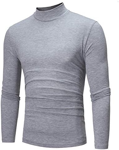 DSODAN 2022 nove muške majice s dugim rukavima Slim Fit Basic Tee vrhovi mock izrez pune boje Turtleneck Ležerne prilike