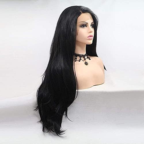 XZGDEN Wigs hair wigs wigs Wig ženski evropski i stil prednja čipka za glavu hemijska vlakna Set kose veliki talas crna kovrdžava kosa