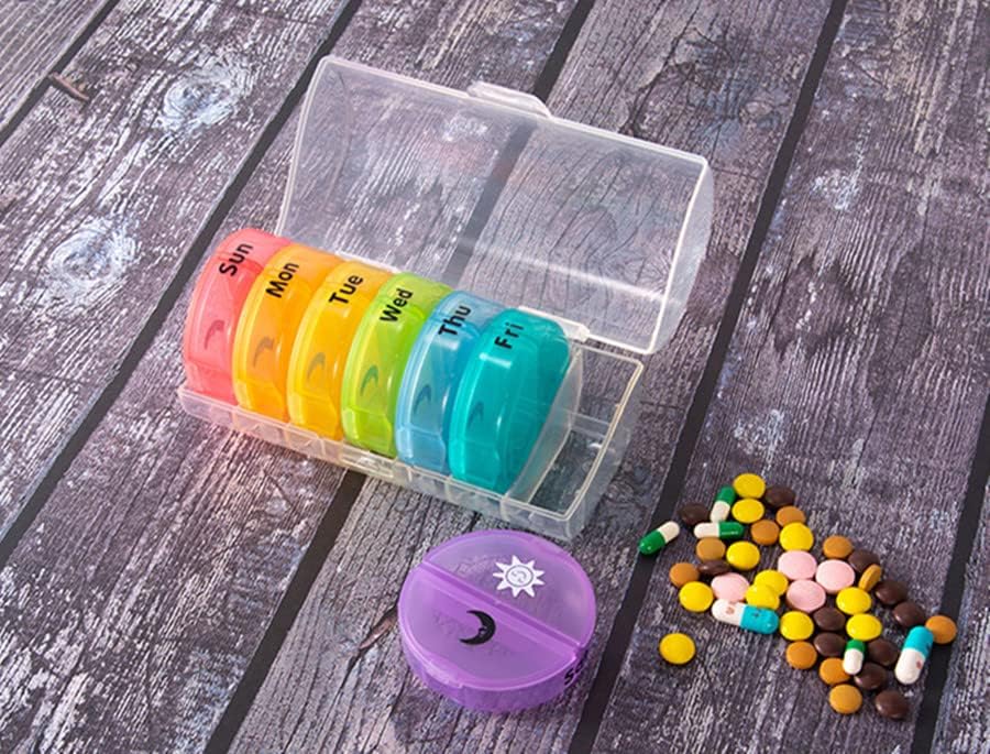 WOWHOUSE Pill Box sedmični dnevni Organizator pilula am PM 7 dan sa dizajnom otpornim na vlagu