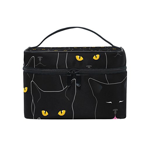 senya putne torbe za šminkanje sa patentnim zatvaračem crne mačke uzorak kozmetička torba toaletne torbe trenirajte torbe za odlaganje prenosiva multifunkcionalna torbica za žene djevojke