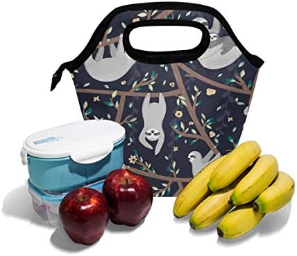 Alaza izolovana torba za ručak Freezable Lunch Box za djecu žene djevojke dječaci i muškarci, slatka lenjivaca Cooler prijenosni Patentni zatvarač torba za ručak Tote za radnu školu piknik
