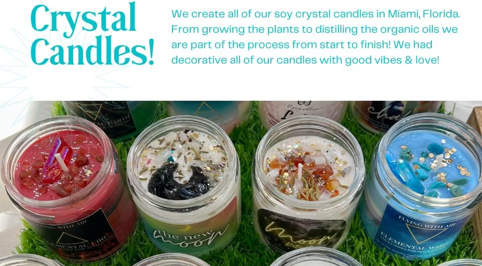 6 oz leo kristalne svijeće - aromaterapijski stres reljef - astrologija Vegan Gemstone Soy svijeća