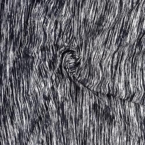 FabricArt crna & amp; Bijela tekstura crna pozadina Print tkanina pored dvorišta, 4-smjerna rastezljiva najlonska Spandex pletena