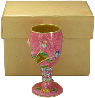 Pink cvjetni vinski čaša antikni kristalni kolekcionarski poklon vintage figurice