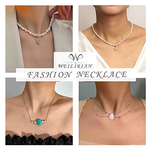 W WEILIRIAN slojeviti tirkizno srce privjesak ogrlica Vintage Infinity simbol ogrlica lanac srce tirkizna ogrlica plava ogrlica od