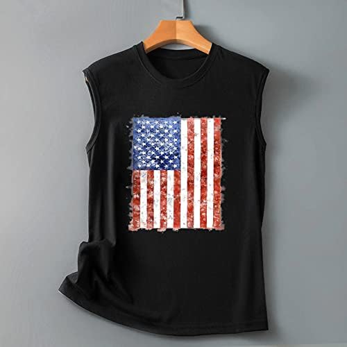 4. jula tenkovi za žene američke zastave Ljetne casual majice bez rukava Stripes Tie-Dye Patriotic tenze
