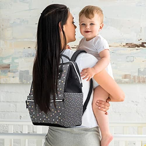 Big Polka tačke tamne pozadinske torbe ruksak ruksak za bebe namijenjene torbe za promjenu multi funkcije Veliki kapacitet putnička