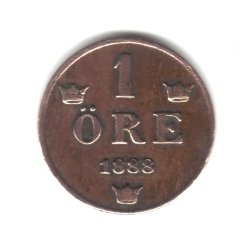 1888 Švedska ruda kovanica KM # 750