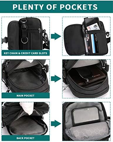 Lohol multifunkcionalni holster za mobitel, jedna torbica za rame s karabinom, vanjskom taktičkom trakom za pojas, sigurnosni džepni džepni torbici za pametni telefon do 6,5 inča