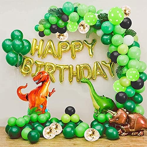 SDGH 66 kom / set Dinosaurus rođendanski ukrasi za zabavu Dječji dečko Green Balloon Garland Dinosaur tema Rođendan ukras