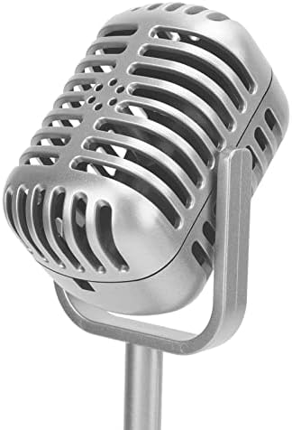 Model štanda mikrofona PLPLAAOOOOOO, simulacijski mikrofon, mikrofon Prop model, sa stabilnom bazom i nosačem, izvrsna izrada, retro stil Mic Prop, za kostimu i ulogu