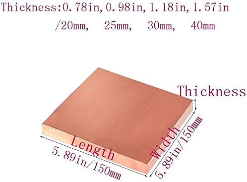UMKY mesing ploča bakar lim blok kvadrat stan bakar ploča tablete materijal industrija Mould Metal DIY Handmade Art 150mmx150mm metalna folija