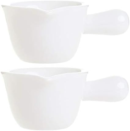 RAZZUM Classic Gravy Boat 2pcs Gravy Boat sa ručkom mali keramički mlečni sos keramički tanjir sa tanjirom za tanjir za porodičnu zabavu komercijalna upotreba Gravy boat