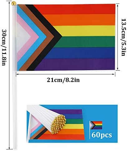 60pcs duge, 5,5x8.3inch / 14x21cm, šareni gay zadovoljni banner rainbow Pride zastava lezbijske zastave Progress Riješne zastave za