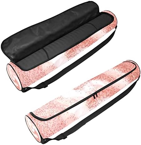 Gold Rose Glitters Swirle on Pink Yoga Mat torbe torba za jogu sa punim patentnim zatvaračem za žene i muškarce, Vježba Yoga Mat Carrier