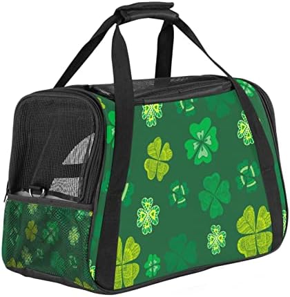 Torba za kućne ljubimce sa listovima zelene djeteline, ruksak za torbe odobren od aviokompanije, Prijenosna prozračna torba za male
