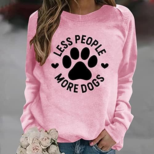 Grafički duksevi za žene slatka pseća šapa Tshirt smiješna bluza vrhovi dugi rukavi pulover majice za pse Lover
