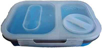 UniversoBasics silikonska sklopiva kutija za ručak Bento kutija-mala-2-pretinac - 38 Fl oz-plava