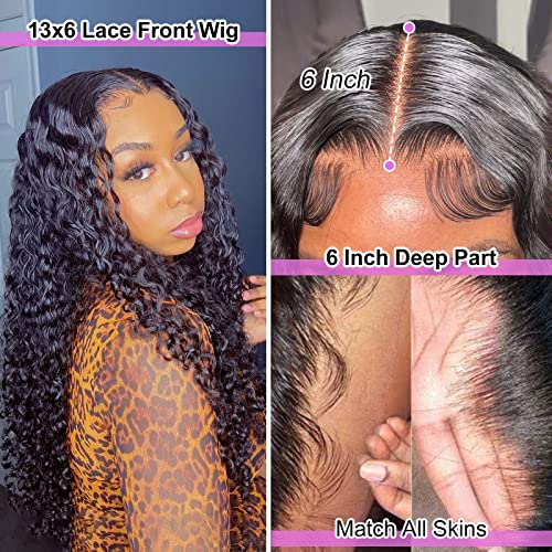 Adronitie 13x6 deep Wave Lace prednje perike ljudska kosa HD čipka prednje perike za crne žene kovrčava ljepljiva perika perike ljudske kose prethodno Počupane dječjom kosom prirodna linija kose 150% gustoća