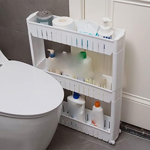 Fizzoqi kupaonica Skladištenje Moderno višenamjenski kolica za skladištenje kućnog doma, prijenosni nosač za kotrljanje, za kupatilo, kuhinju, ured / bijeli