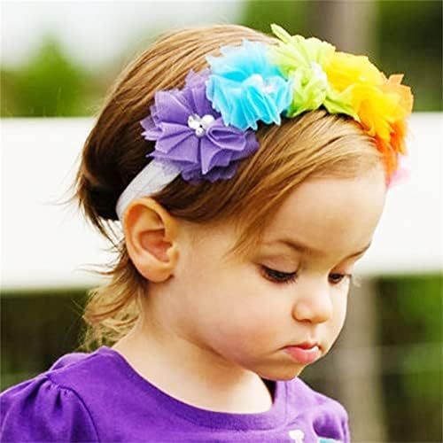 Rainbow Flower Headband Kids Infant Baby Girls Rainbow Floral Hair Band Flower Headwear Baby Girl Headbands Pack