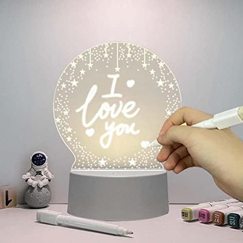 Pokloni za odrasle djecu, personalizirano noćno svjetlo na DIY oglasnoj ploči,stona lampa sa USB napajanjem sa olovkom za brisanje