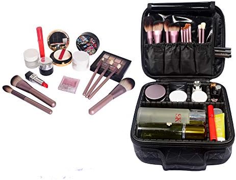 Oxytra šminka torbice rešetke Ispiši PU kožna putna kozmetička torba za žene djevojke - slatka velika makeup Case COSMetic Case Organiser