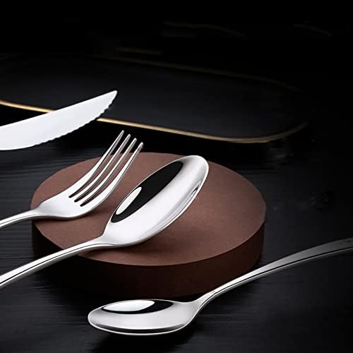24-dijelni luksuzni set srebrnog posuđa za 6 moderni komplet pribora za jelo Premium 18/10 Nerđajući čelik teška lijepa težina uključuje noževe viljuške i kašike delikatni set posuđa za kućnu kuhinju