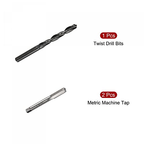 UXCell 9,1 mm DIA Twist bušilice sa 2 kom metričkim taptonom M10 x 1mm H2 Thread, viši brzi čelični alat za bušenje