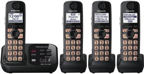 Panasonic KX-TG4732B DECT 6.0 Bežični telefon sa sistemom odgovora, crni, 2 slušalice