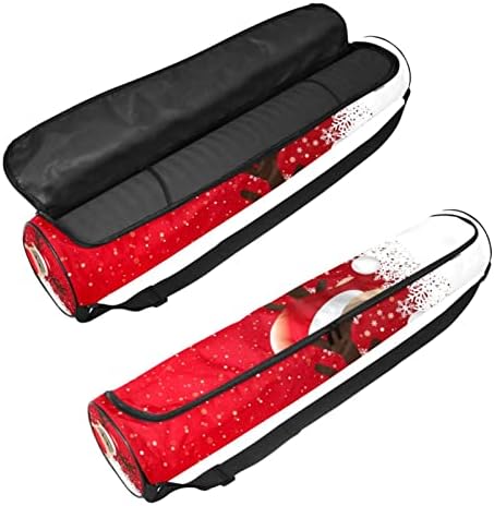 Yoga Mat torba, Irvas crveni šešir Snow Snowflake Vježba Yoga Mat Carrier full-Zip Yoga Mat torba za nošenje sa podesivim remenom