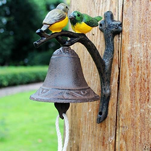 Sudemota Livena željezna vrata Bell Retro stil ukrasna večera zvono ručno trese - unutarnji i vanjski zidni večera zvono - vrt kućni