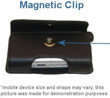 Dizajner Gomadic Crna kožna Qtek 8020 kaiš za nošenje pametnog telefona - uključuje opcionalnu petlju za remenu i uklonjivu snimku