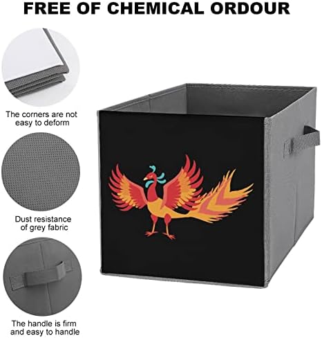 Fire Phoenix platnene skraćene za skladištenje Cube Organizator košare sa ručkama za kućni uredski automobil