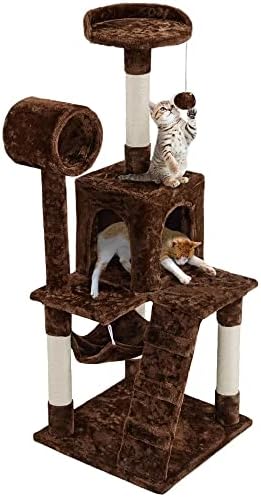 TRFMY 51IN TOWER CAT TREB, višenamjenska mačka za zatvorenu mačku s grebanjem, mačačkim penjanjem stalak za stajanje kuglice kao i