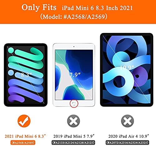 iPad Mini 6 futrola - iPad Mini 6th generacija za djecu, 3D crtani leptir netoksični EVA Light Težina otporna na udarcu s kickstandom