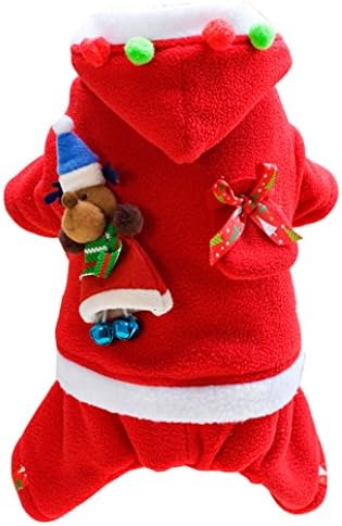 Božićna odjeća za kućne ljubimce, Elevini božićni kućni ljubimac mačja zimska odjeća Puppy Warm Cour 4 Nogu ljubitelja od krpe