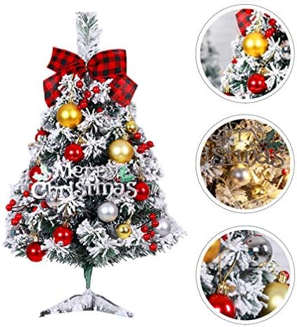 Best sportske dekor Nativity Decor 1 Set TABLETOP Božićno stablo Snow Wackono mini malo božićno drvce s ukrasom za odmor Dekoracija Led Božićni dekor