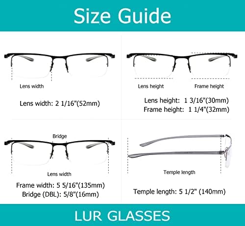 LUR 3 pakovanja naočara za čitanje sa pola oboda + 6 pakovanja klasičnih naočara za čitanje