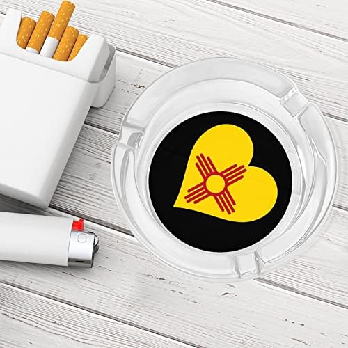 Novi Meksiko Državno srce zastava Staklo Pušenje pepeljasti cigarete za cigare za cigare za držač nosača pepela za unutarnju vanjsku opremu