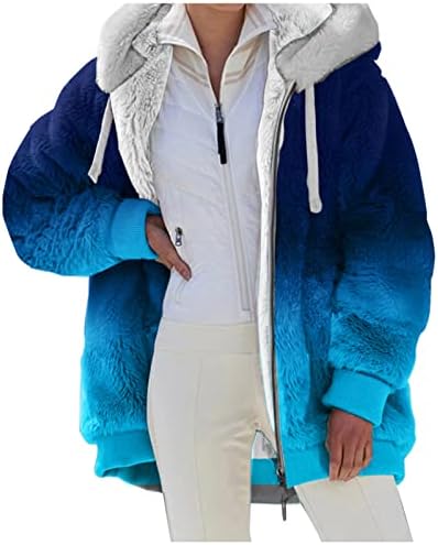 Ženske jakne za odjeću šivanje dukserice s kapuljačom sa džepnim umjetnim kaputom