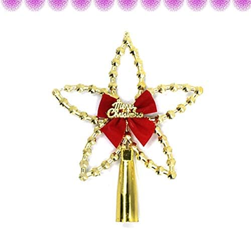 Amosfun božićno stablo Topper Star Topper Božićno ukrašavanje stabla Treetop Bowknot Star Ornament