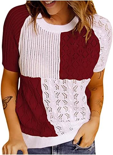 Comigeewa Teen Girls Crewneck džemper ručak Crochet Patchwork bluza Tee za žene Zimska pad OO oo