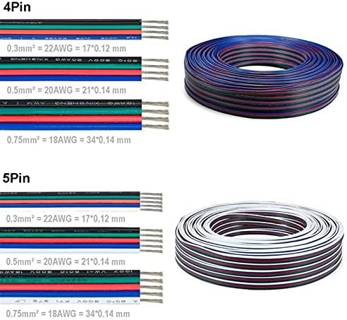 WDONGX emajlirana bakrena žica 10m električni kabl 2 pin / 3pin/4pin / 5Pin kabl 22/20 / 18AWG PVC kabl električna žica Kalajisana bakrena žica