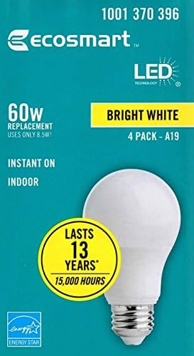EcoSmart 60W ekvivalentna svijetlo Bijela A19 Energy Star + LED sijalica sa mogućnošću zatamnjivanja